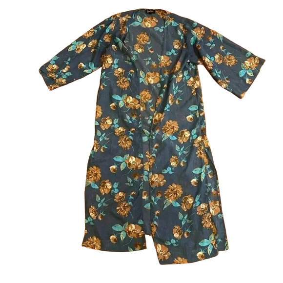 Jessica Simpson open front long sheet floral wrap with sleeves size medium - Picture 1 of 5